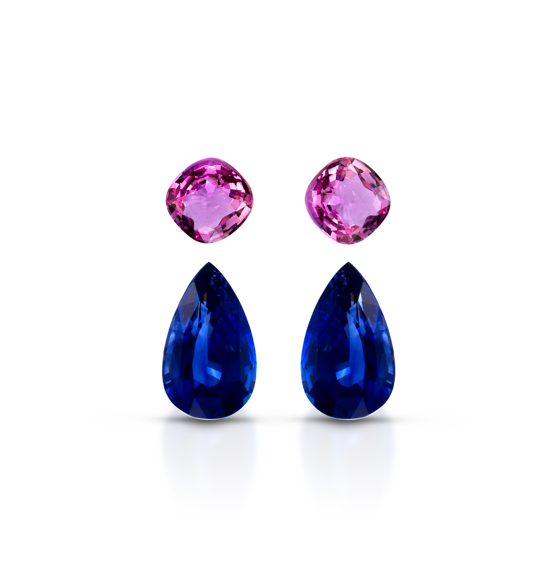 Pink and Blue Stone Oxidised Earrings-Pink Stone Earring – Niscka